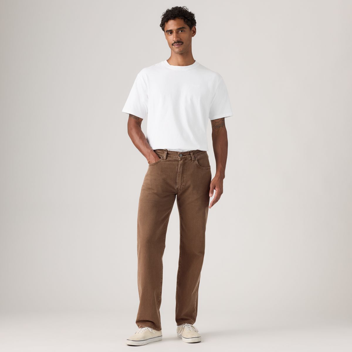 555™ Relaxed Straight Men's Jeans — Rain Drum Classic Garment Dye Lightweight - Brown