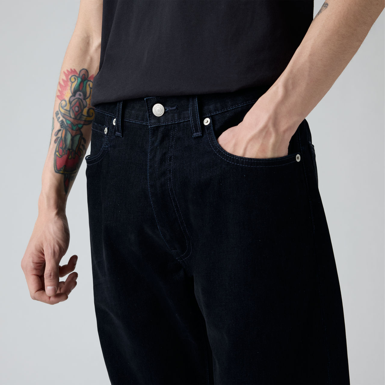 555™ Relaxed Straight Flocked Denim Men's Jeans 2