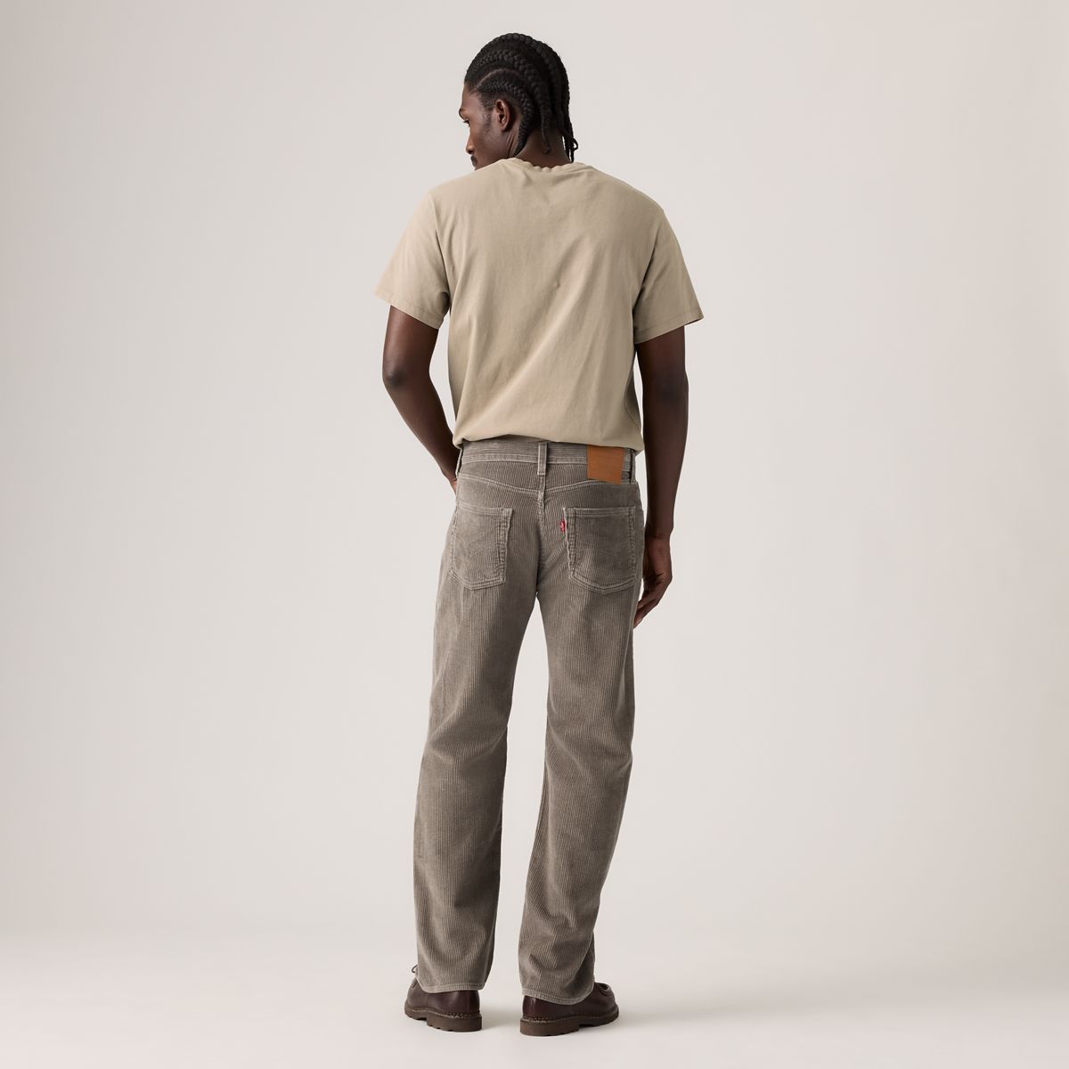 555™ Relaxed Straight Corduroy Men's Jeans — Smokey Taupe - White