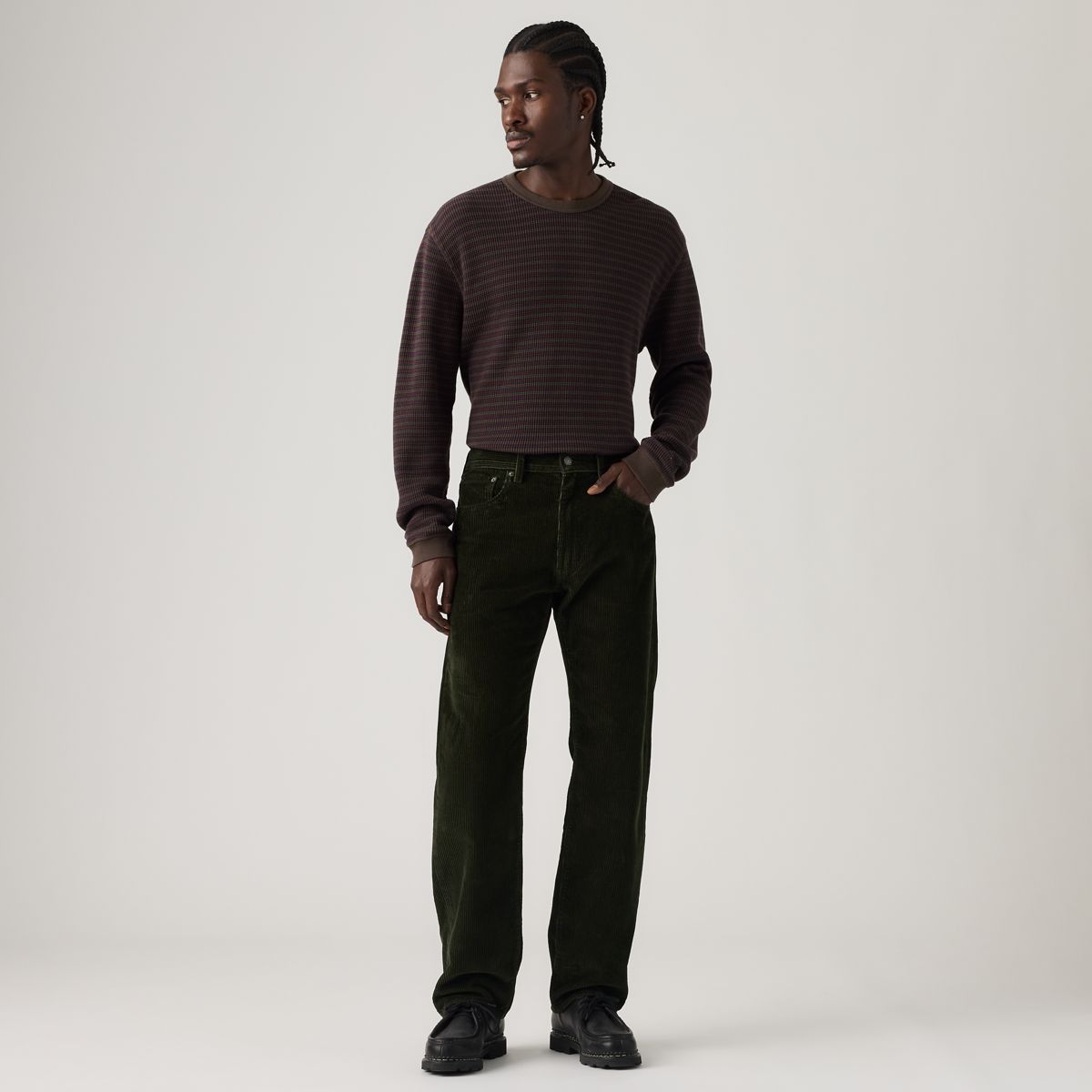 555™ Relaxed Straight Corduroy Men's Jeans — Rosin - Black