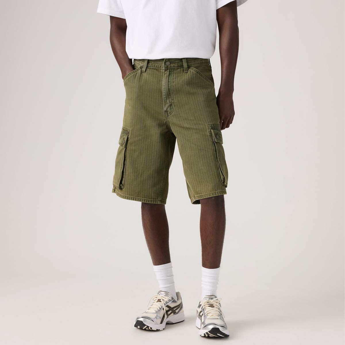 478™ Baggy Cargo Shorts — Forest Badge Overdye - Green
