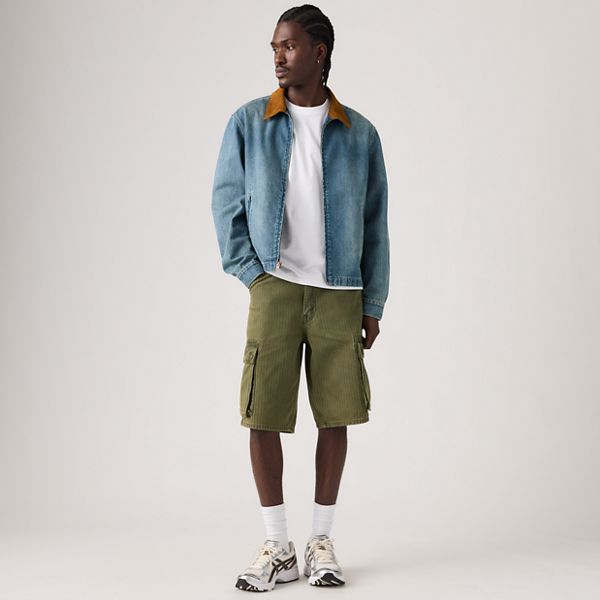 478™ Baggy Cargo Shorts — Forest Badge Overdye - Green