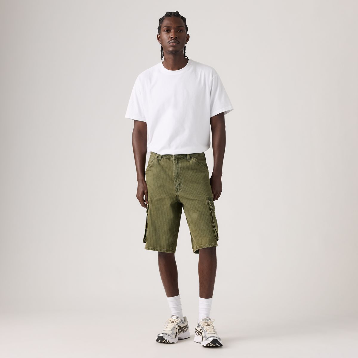 478™ Baggy Cargo Shorts — Forest Badge Overdye - Green