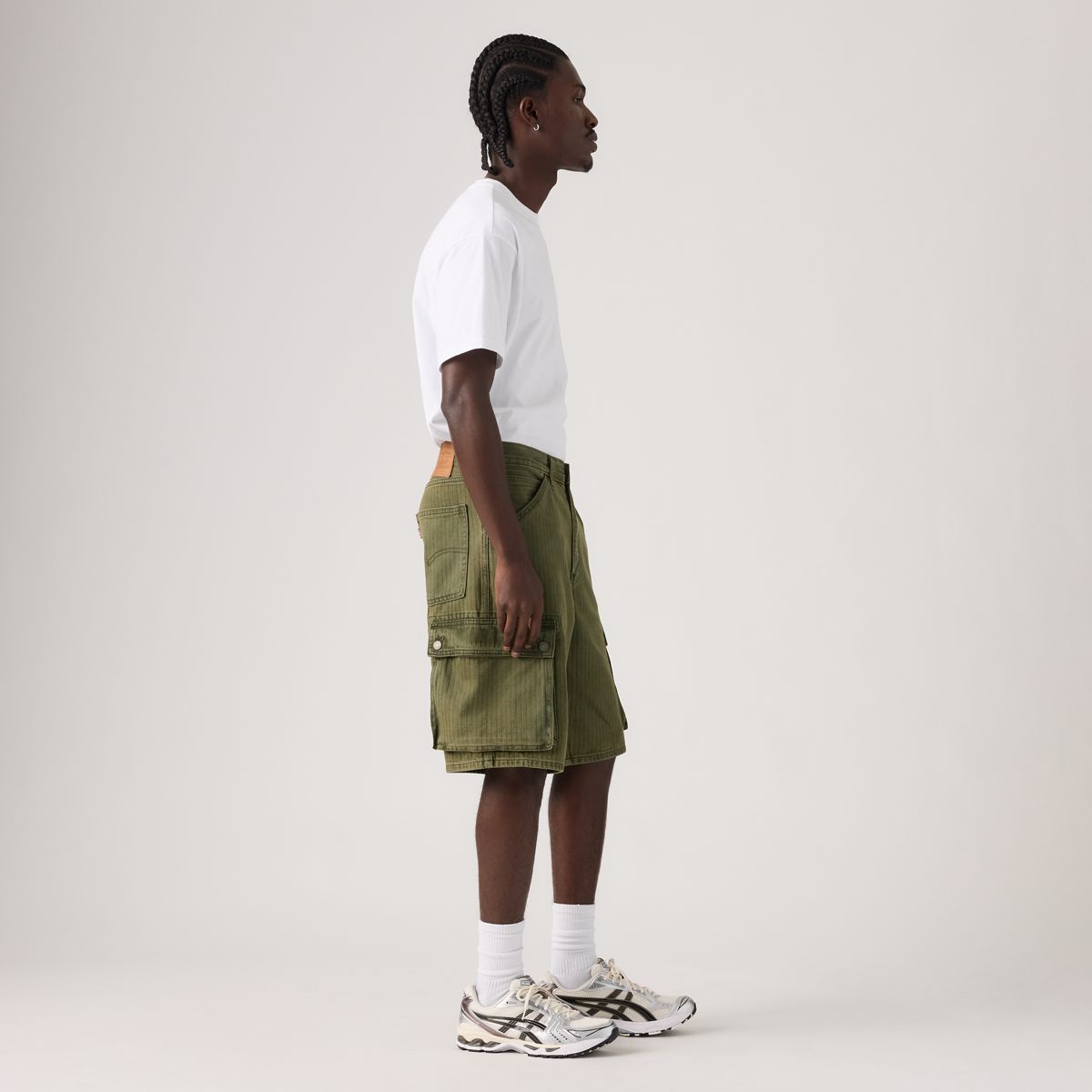 478™ Baggy Cargo Shorts — Forest Badge Overdye - Green