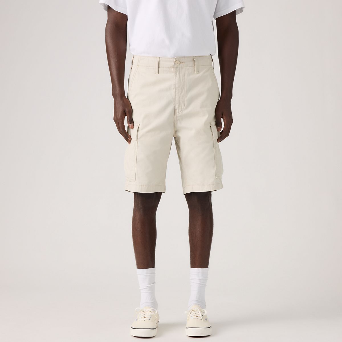 Carrier Cargo Shorts — Pumice Stone Lightweight Canvas - White