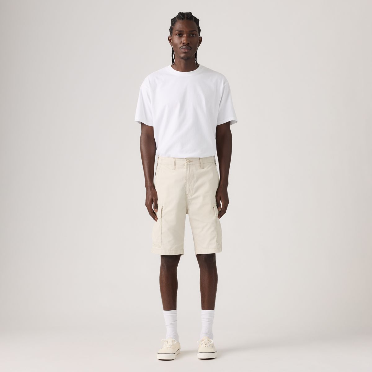 Carrier Cargo Shorts — Pumice Stone Lightweight Canvas - White
