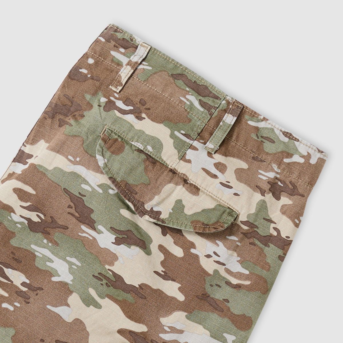 Carrier Cargo Shorts (Big & Tall) — Camo Green Ombre Ripstop Print - Multi Colour