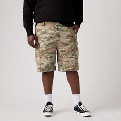 Carrier Cargo Shorts (Big & Tall) — Camo Green Ombre Ripstop Print - Multi Colour 2