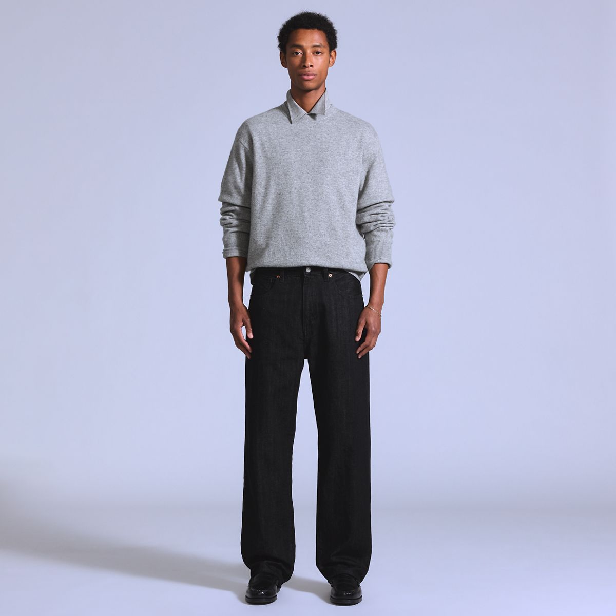 Marker Loose Men's Jeans — Black One Wash - Dark Wash