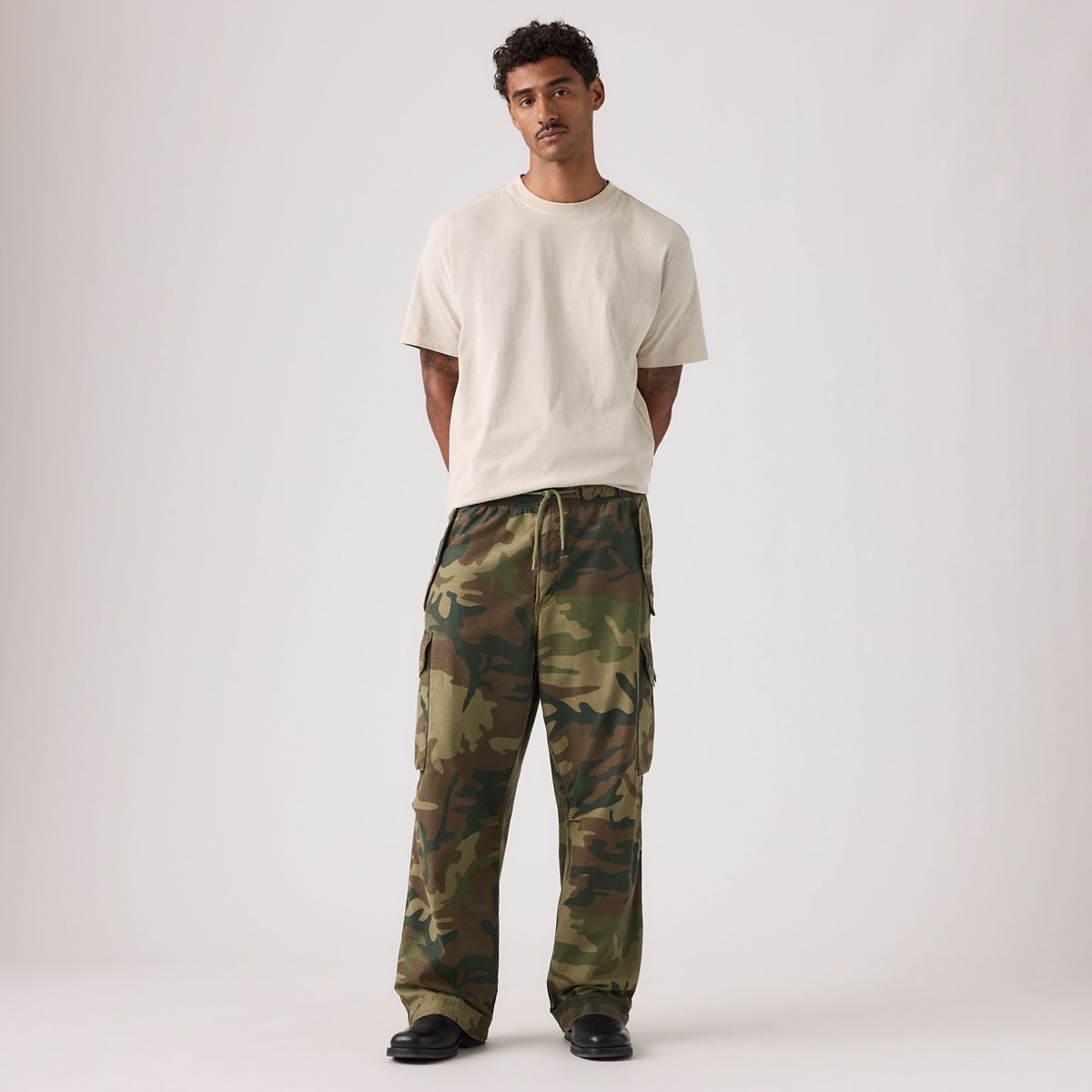Baggy Field Cargo Men's Pants — Phalarope Camo Print - Green