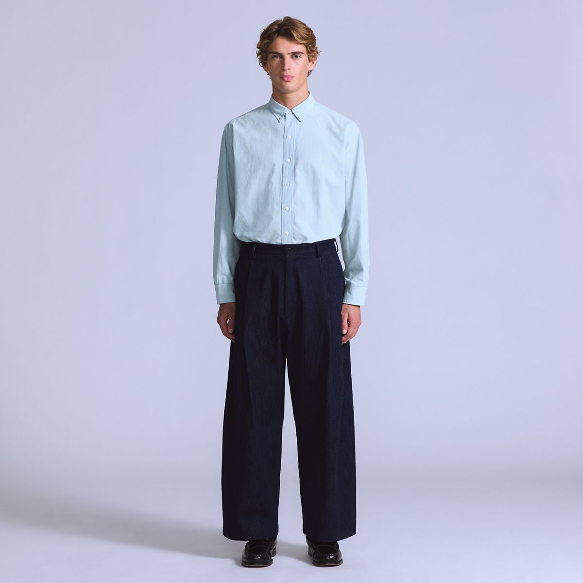 Pleated Trousers — Ivy Wash MOJ - Blue