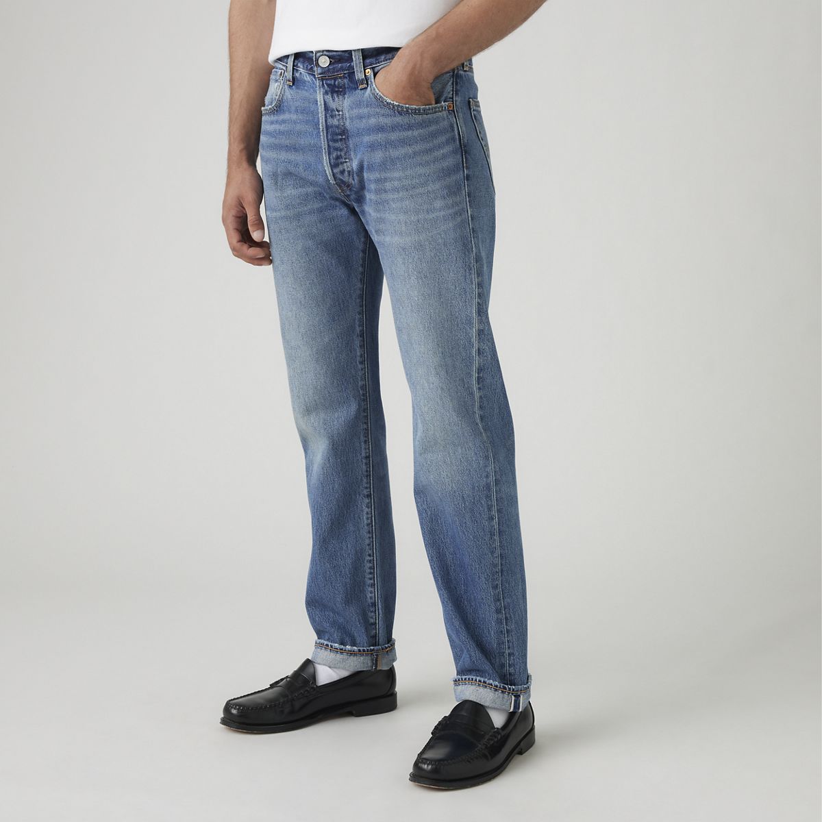 501® Original Selvedge Men's Jeans — Feeling Powerful - Medium Wash