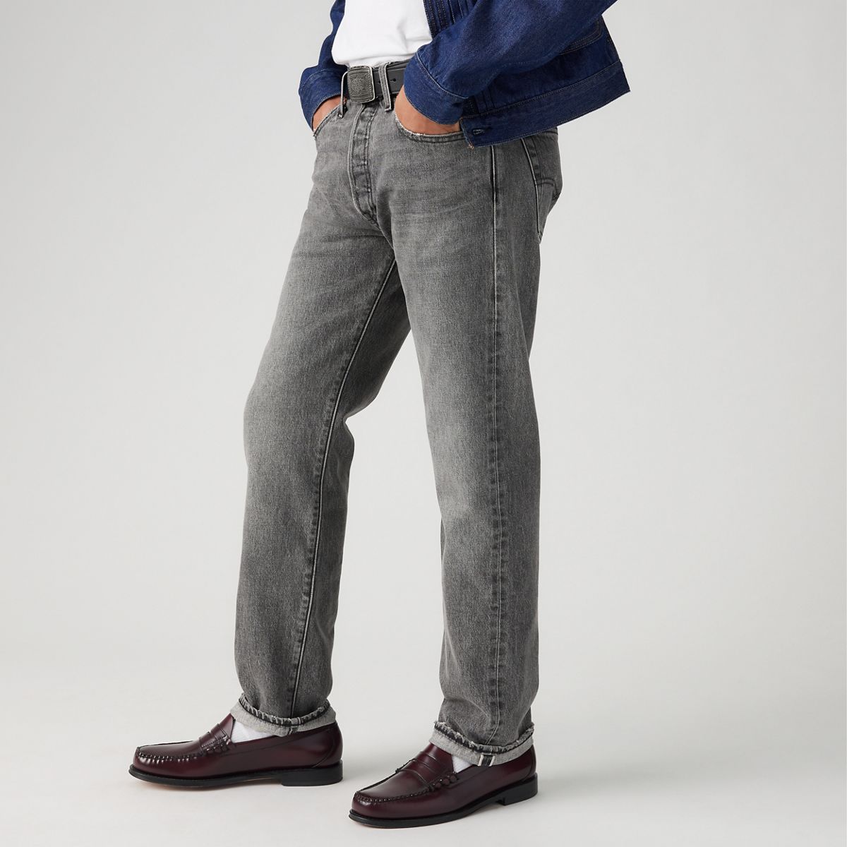 501® Original Selvedge Men's Jeans — Black Ash Selv - Black