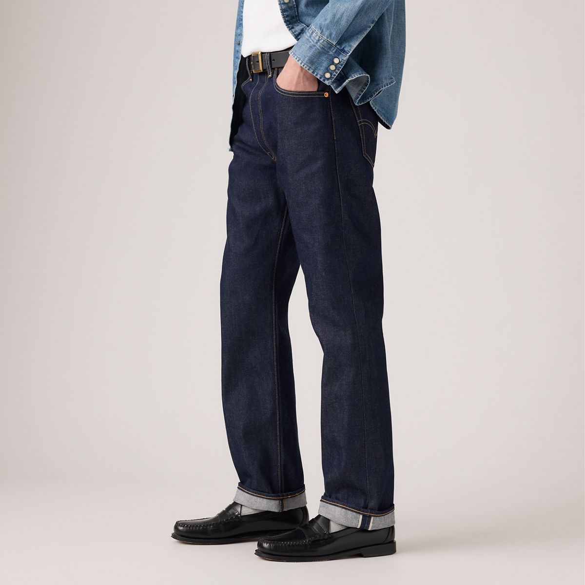 501® Original Selvedge Men's Jeans — Hudson Rigid - Dark Wash