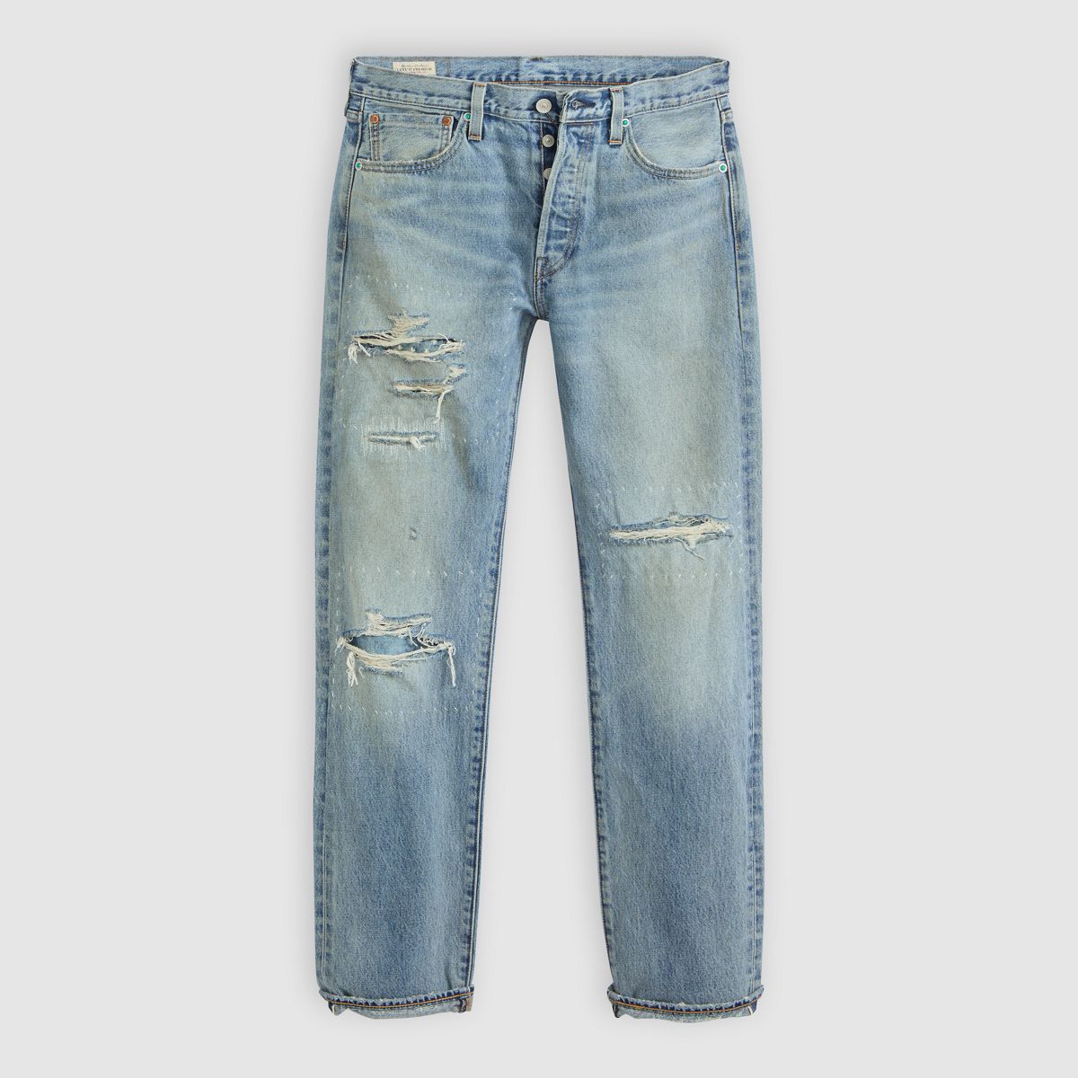 501® Original Selvedge Men's Jeans — Turquoise Rivet Dx Selv - Medium Wash