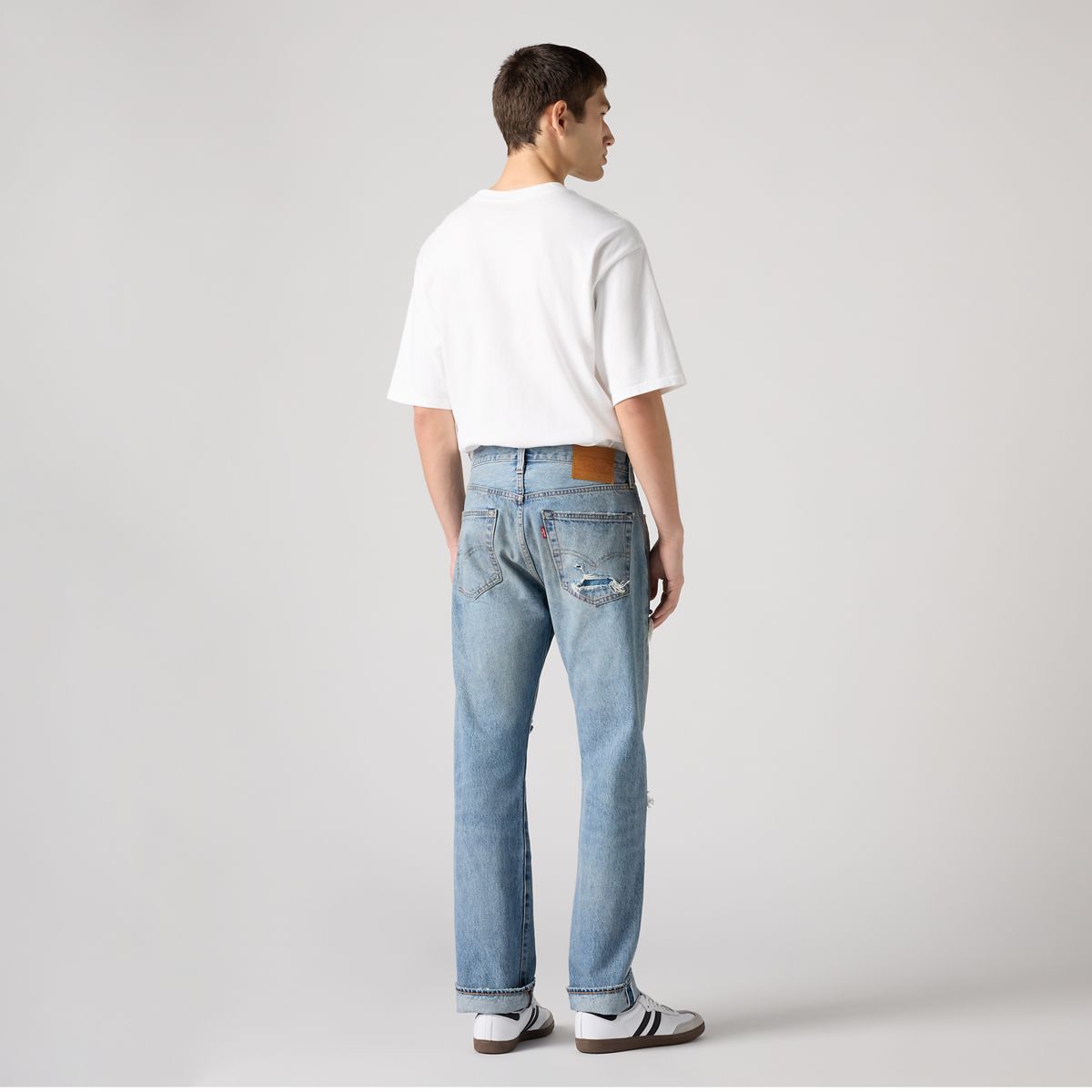 501® Original Selvedge Men's Jeans — Turquoise Rivet Dx Selv - Medium Wash