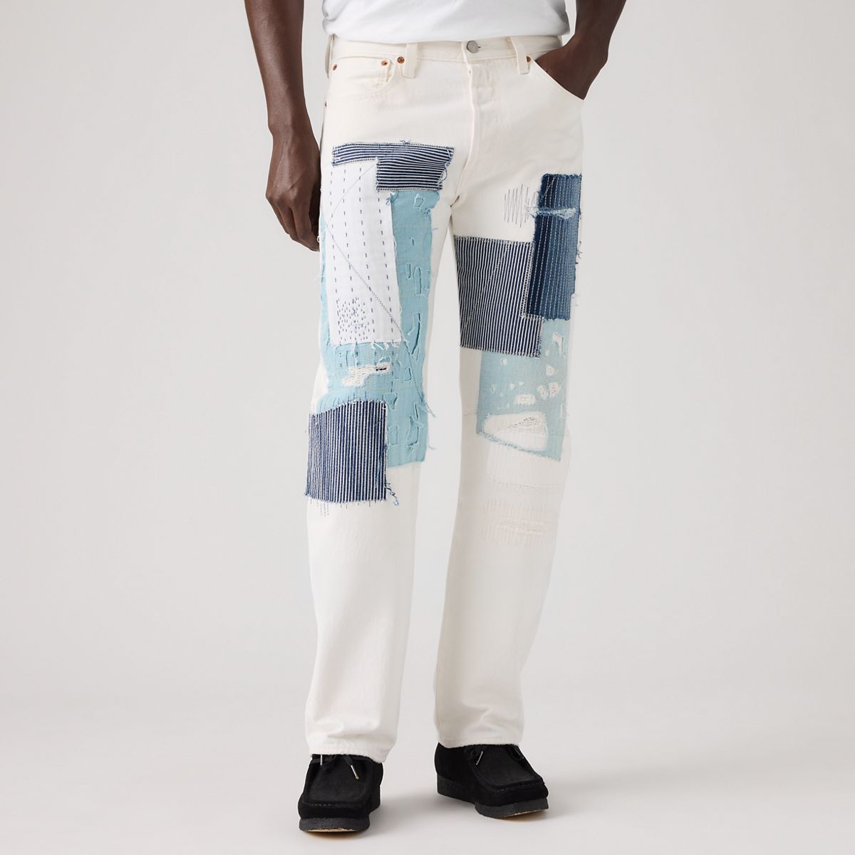 501® Original Men's Jeans — Crystal Tear Patch - White