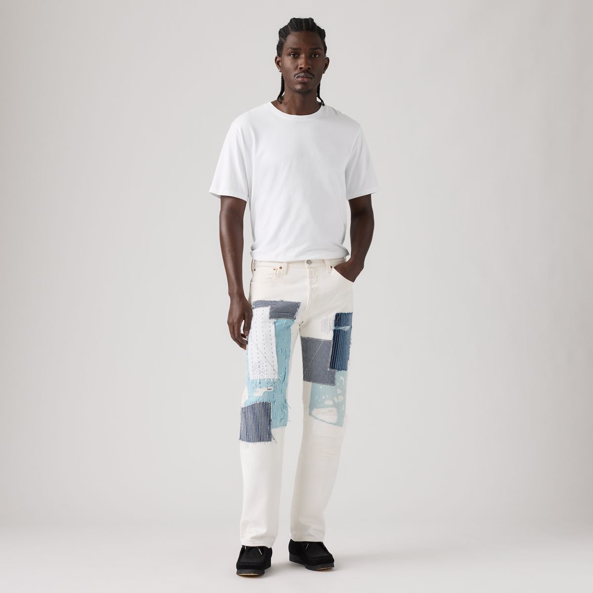 501® Original Men's Jeans — Crystal Tear Patch - White