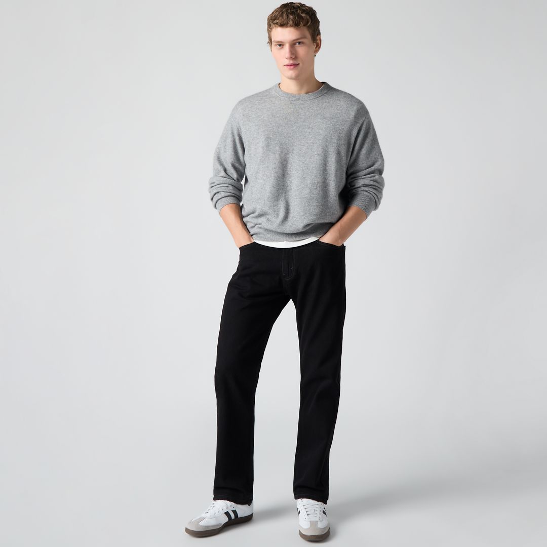Leviâs Men's 505 Straight Regular Fit Jeans, 33 30, Black