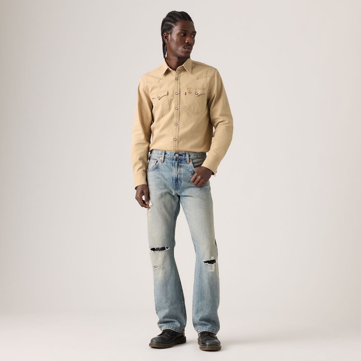 517™ Bootcut Men's Jeans — Prairie Boy Distressed - Medium Wash