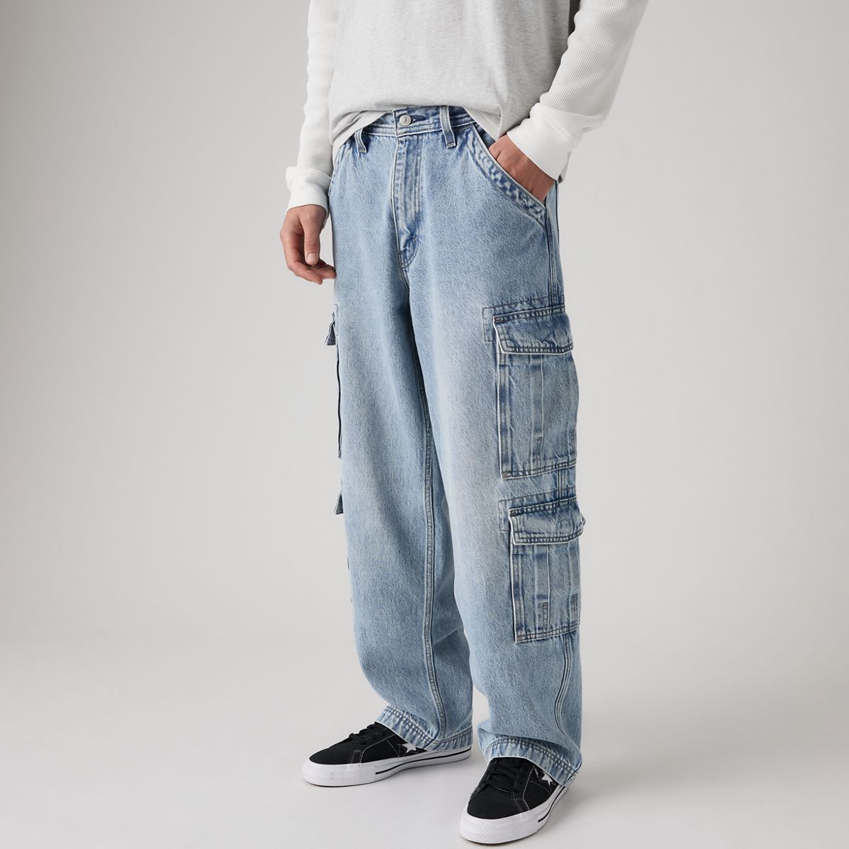 578™ Baggy Cargo Men's Jeans — Joyful Clouds - Light Wash