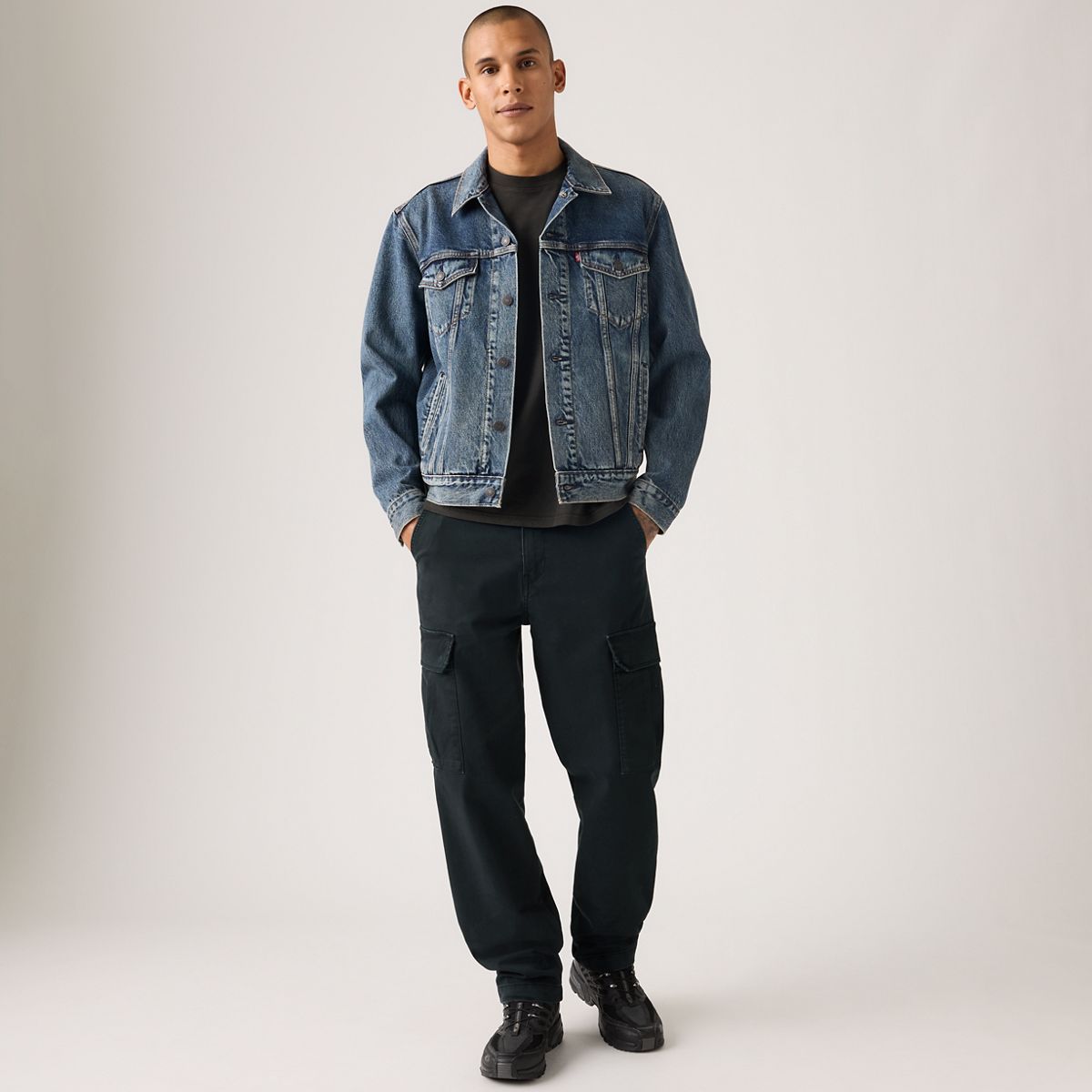 XX Cargo Taper Trousers — Mineral Black Twill - Black