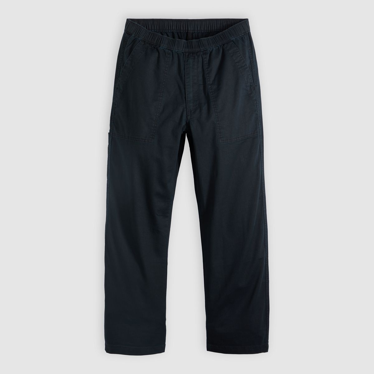 Easy Relaxed Cotton Linen Pull On Surplus Men's Pants — Mineral Black - Black