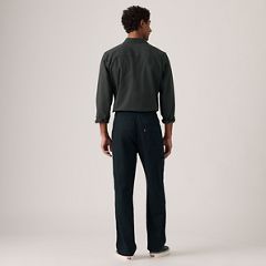 Easy Relaxed Cotton Linen Pull On Surplus Men's Pants — Mineral Black - Black 4