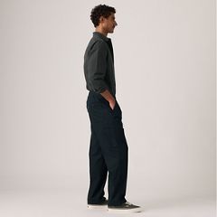 Easy Relaxed Cotton Linen Pull On Surplus Men's Pants — Mineral Black - Black 5