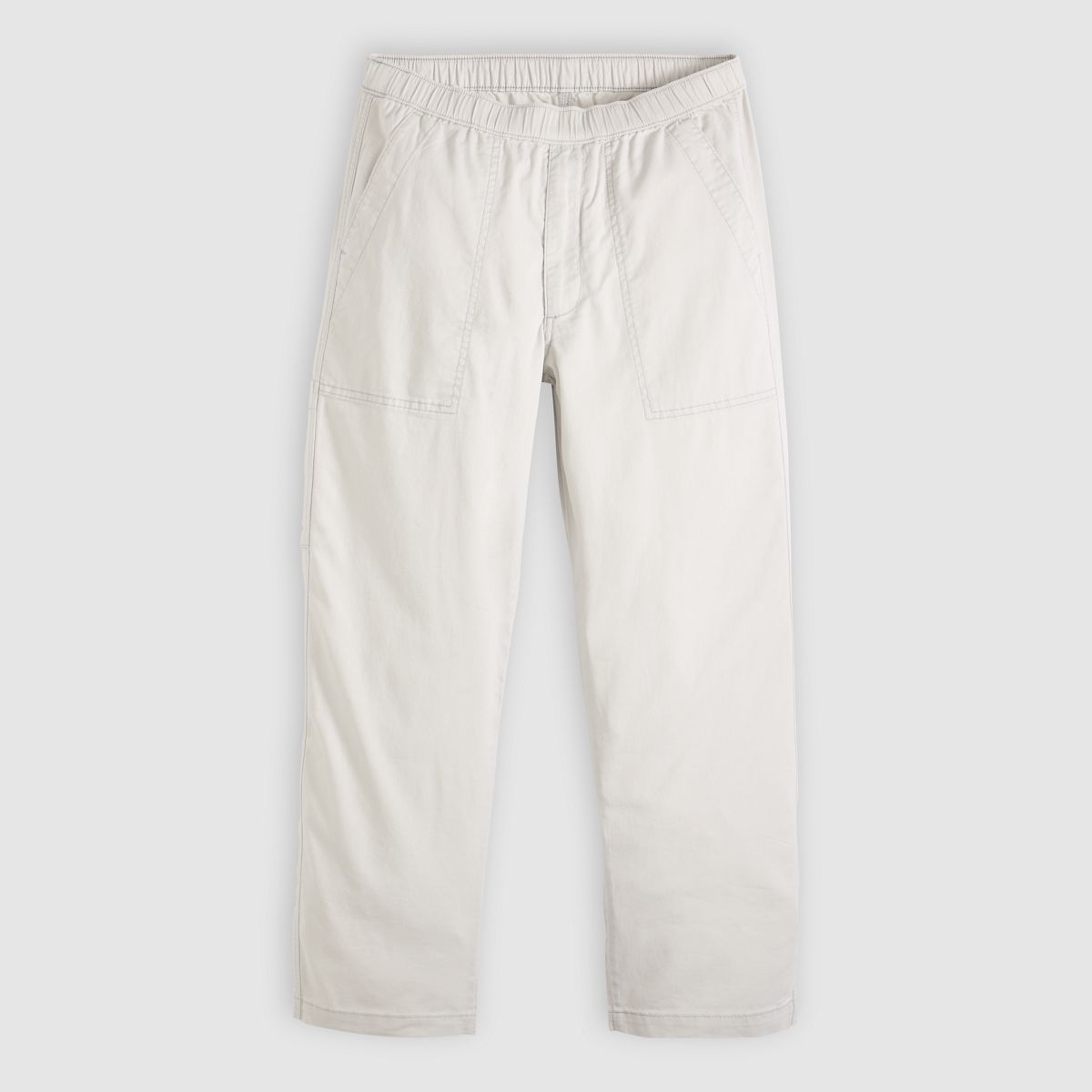 Easy Relaxed Cotton Linen Pull On Surplus Men's Pants — Moonstruck - White