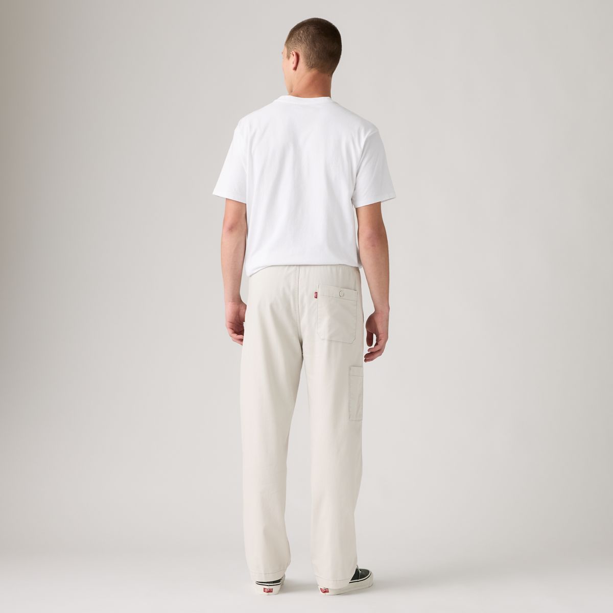 Easy Relaxed Cotton Linen Pull On Surplus Men's Pants — Moonstruck - White