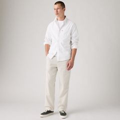 Easy Relaxed Cotton Linen Pull On Surplus Men's Pants — Moonstruck - White 1