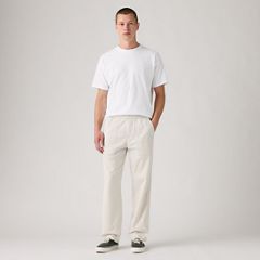 Easy Relaxed Cotton Linen Pull On Surplus Men's Pants — Moonstruck - White 5