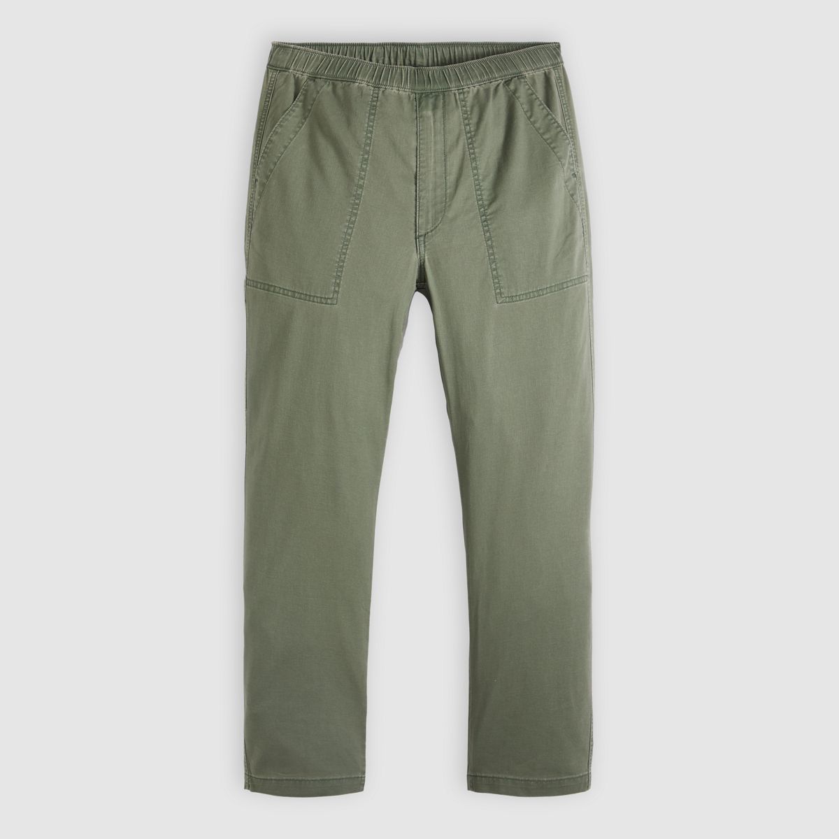 Easy Relaxed Cotton Linen Pull On Surplus Men's Pants — Kambaba - Green