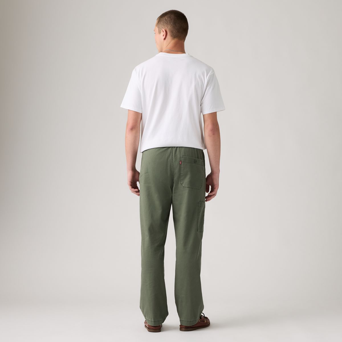 Easy Relaxed Cotton Linen Pull On Surplus Men's Pants — Kambaba - Green