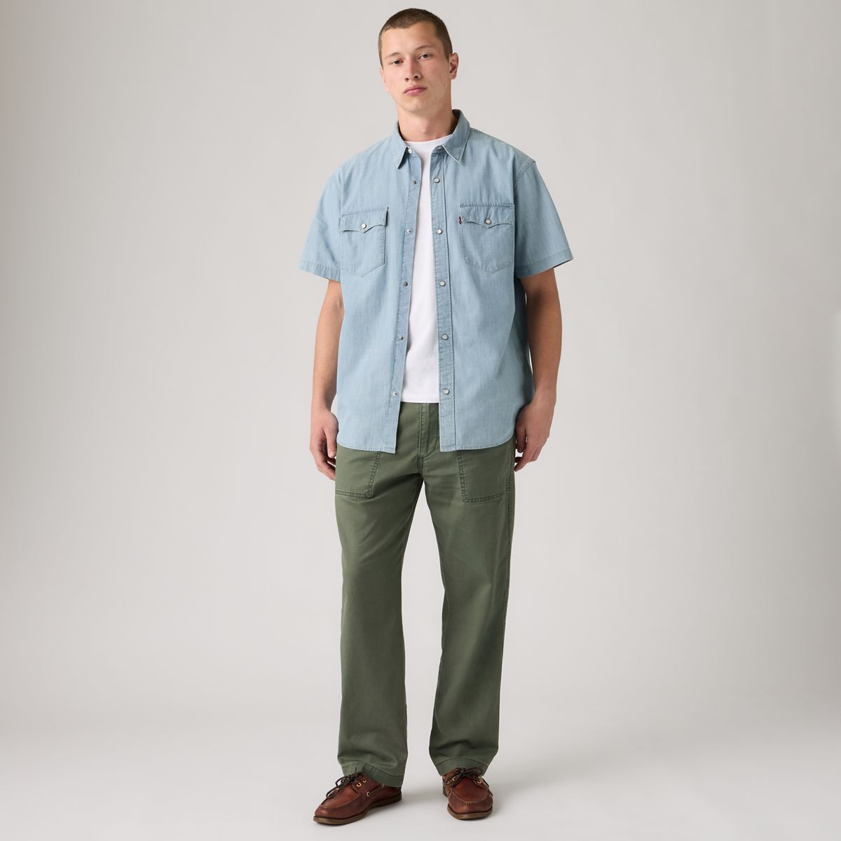 Easy Relaxed Cotton Linen Pull On Surplus Men's Pants — Kambaba - Green