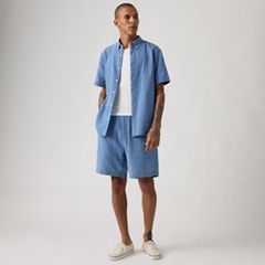 Boxer Cotton Linen 7" Men's Shorts — Sunshine Indigo Dobby - Medium Wash 1