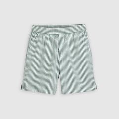 Boxer Cotton Linen 7" Men's Shorts — Aldwyn Stripe Eden Seersucker - Green 6