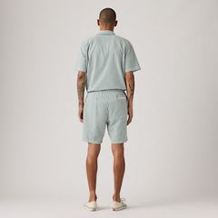 Boxer Cotton Linen 7" Men's Shorts — Aldwyn Stripe Eden Seersucker - Green 3