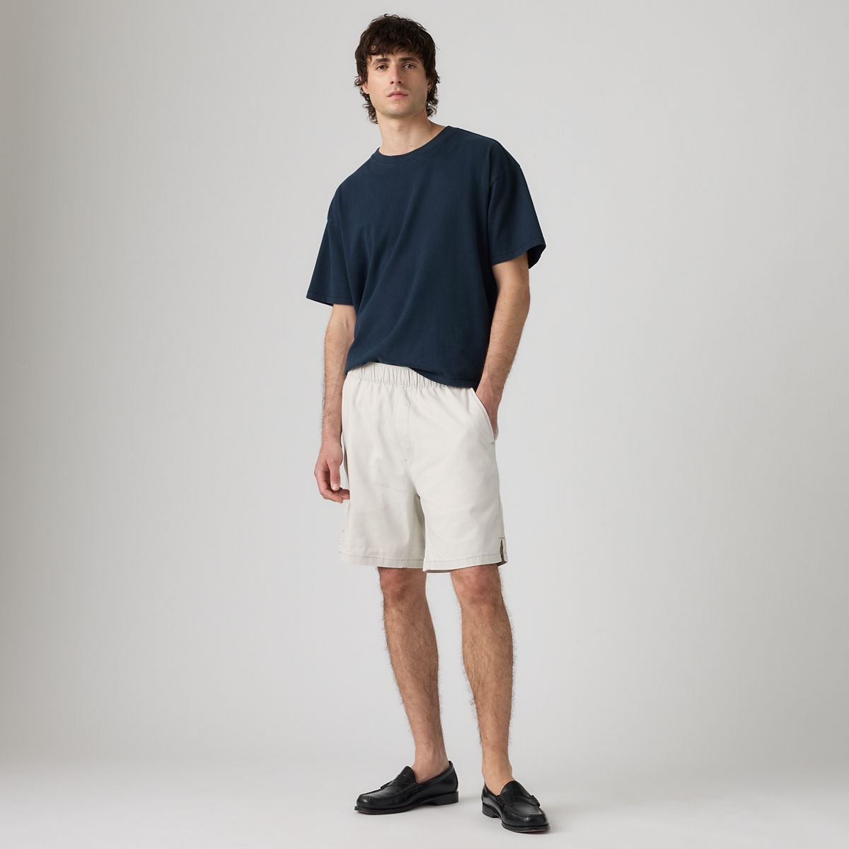 Boxer Cotton Linen 7" Men's Shorts — Moonstruck - White