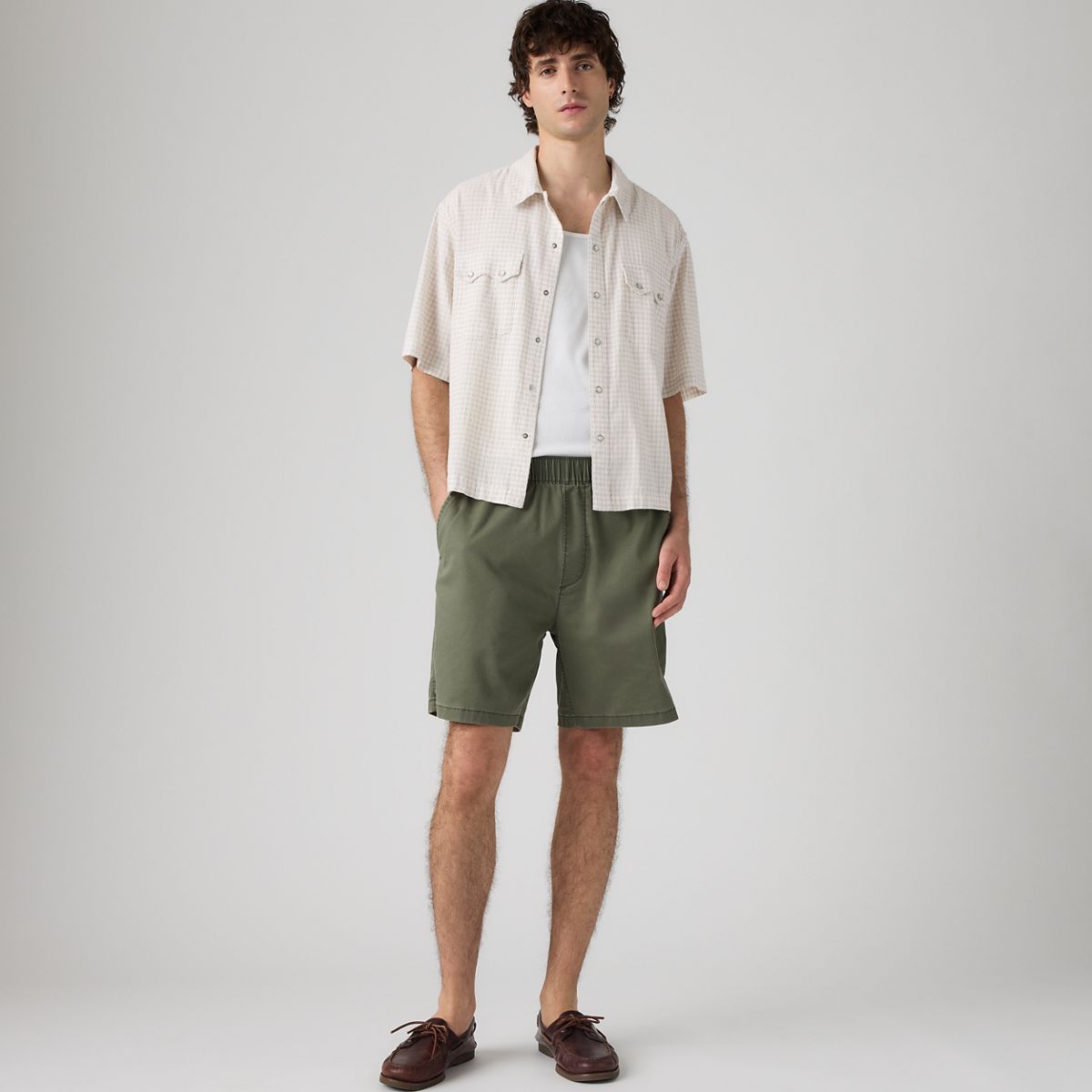 Boxer Cotton Linen 7" Men's Shorts — Kambaba - Grey