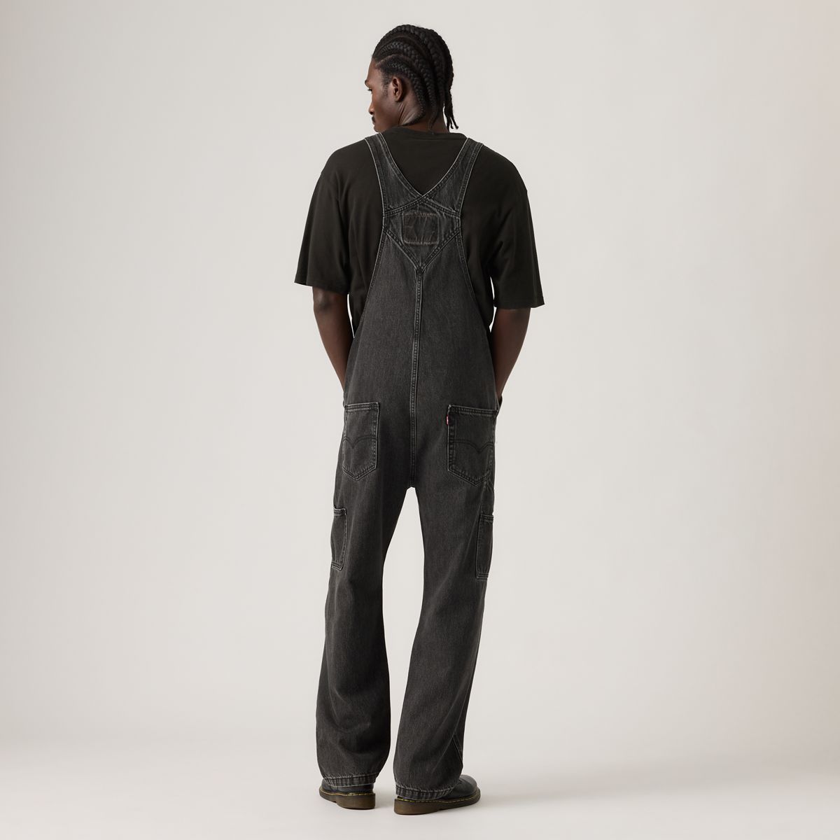 Loose Men's Overalls — Darkly Wash Overall - Black