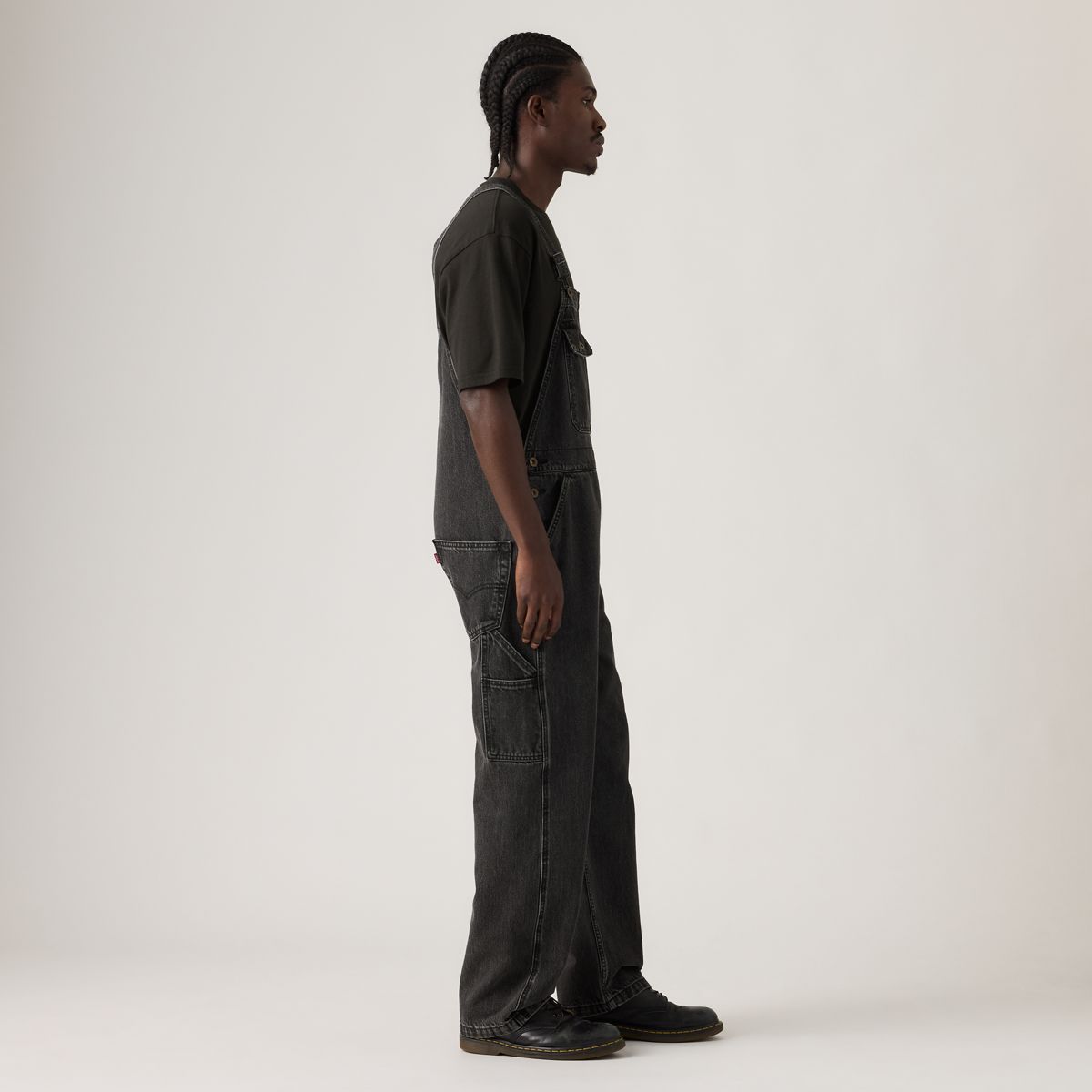 Loose Men's Overalls — Darkly Wash Overall - Black