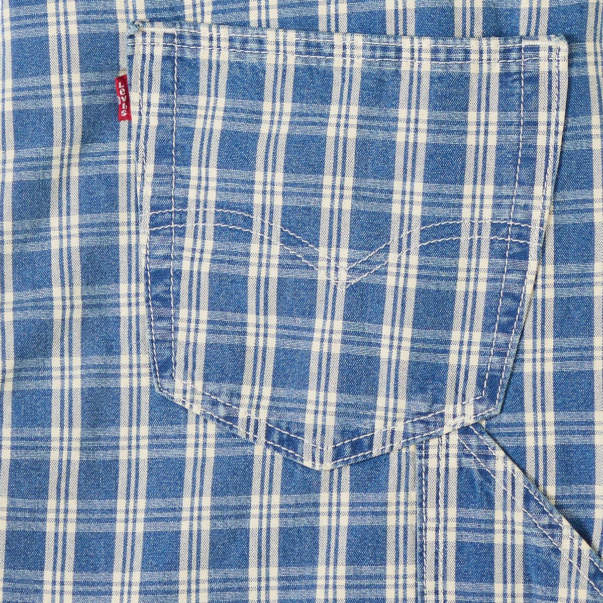 Loose Lightweight Overalls — Summer Check Lightweight Canvas - Blue