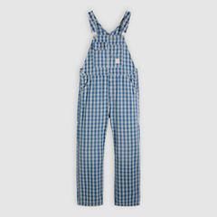 Loose Lightweight Overalls — Summer Check Lightweight Canvas - Blue 1