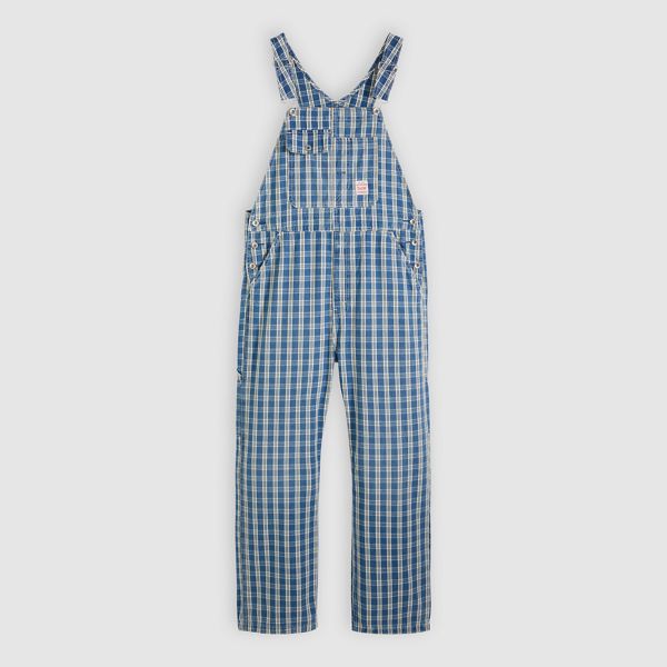 Loose Lightweight Overalls — Summer Check Lightweight Canvas - Blue