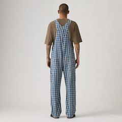 Loose Lightweight Overalls — Summer Check Lightweight Canvas - Blue 4