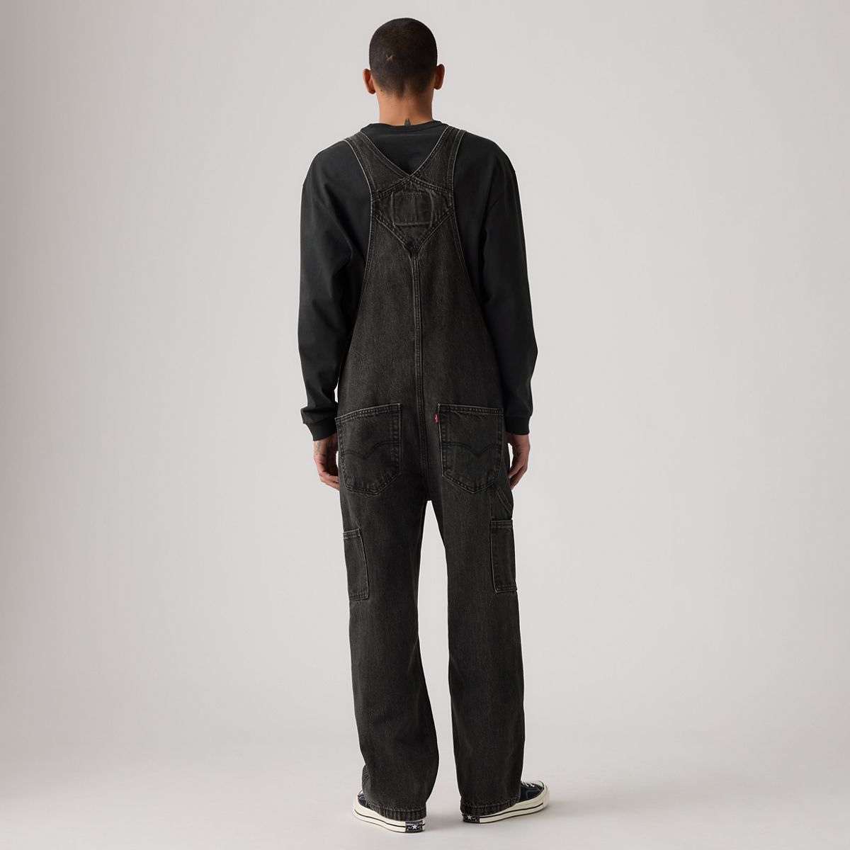 Loose Overalls — Darkly Wash Denim - Black