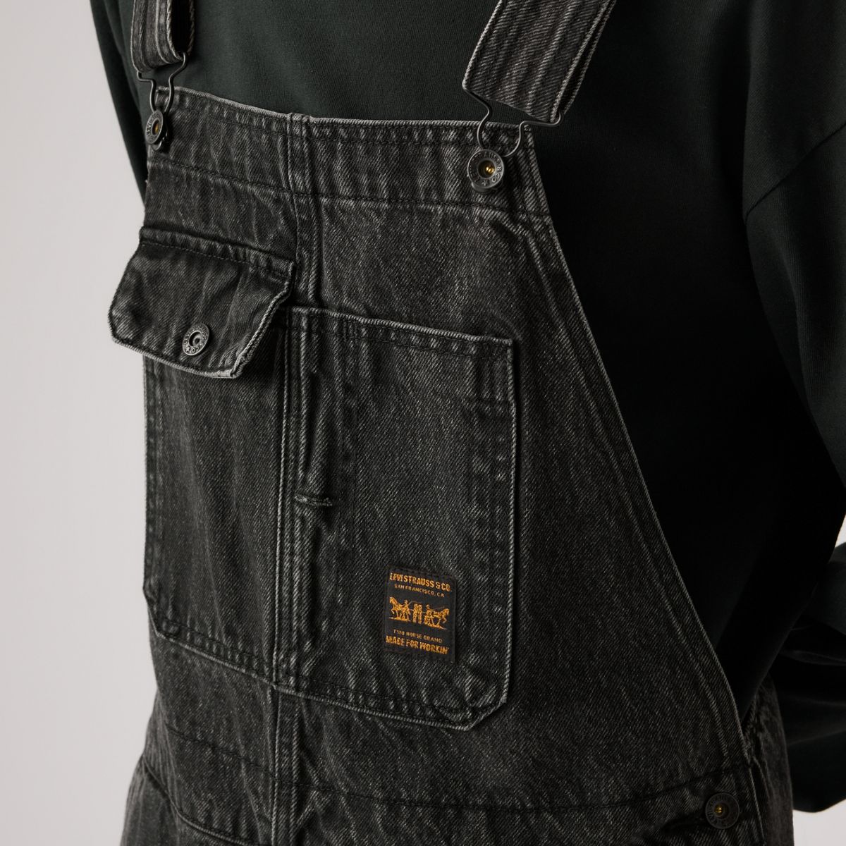 Loose Overalls — Darkly Wash Denim - Black