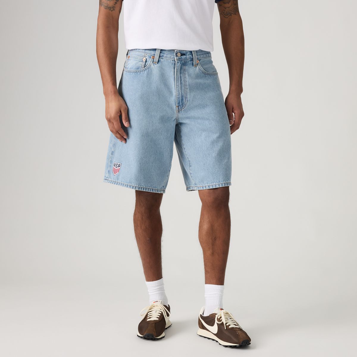 Levi's® U.S. Soccer 478™ Baggy Fit Shorts — U.S. - Light Wash